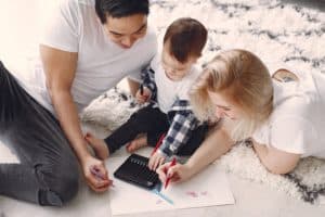 A family engaging in family therapy