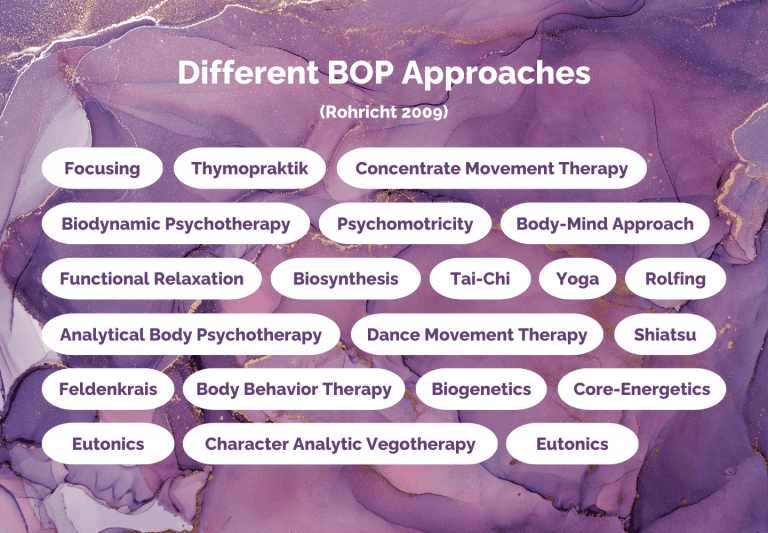 21 different BOP approaches listed by Rohricht 2009