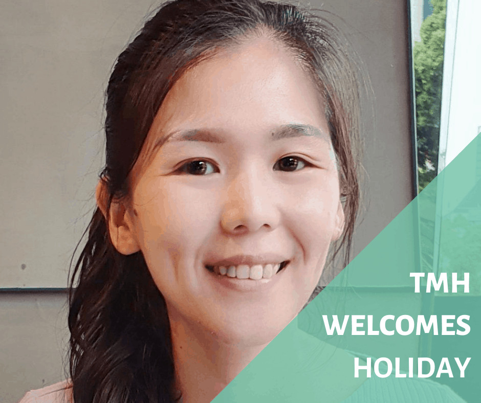 A photo of psychologist Shok Hong "Holiday" Ooi, MSc with a text "TMH Welcomes Holiday"