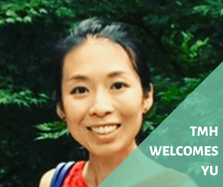 A photo of psychologist Yu Yamamoto, MSc with a text "TMH Welcomes Yu"